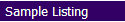 Sample Listing